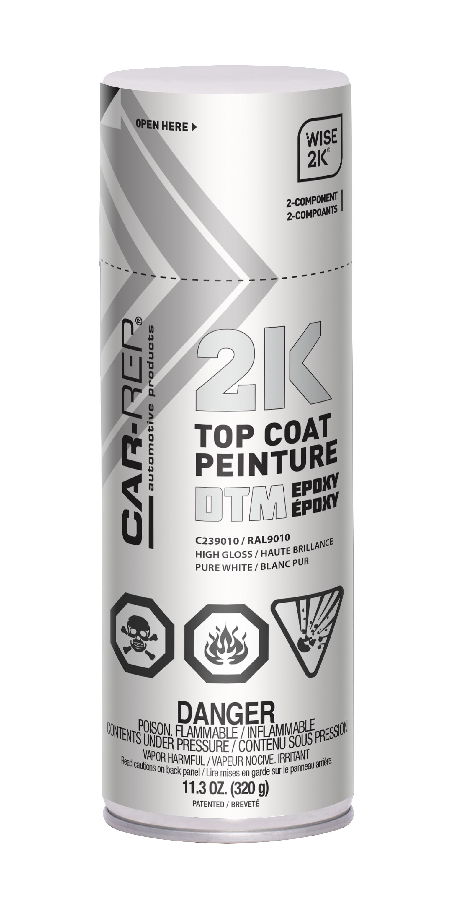 NA Spraypaint Car-Rep 2K Epoxy Pure White RAL9010 High Gloss 11oz